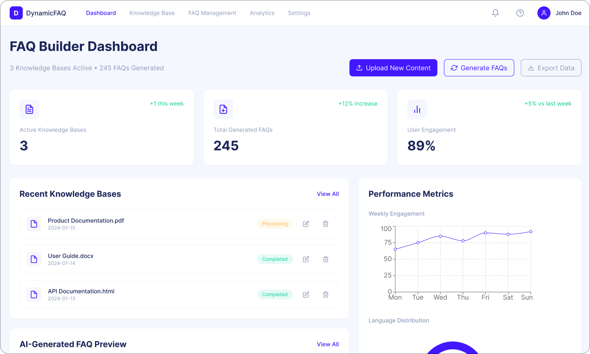 Generative AI - Dynamic FAQ Builder from Knowledge Base 